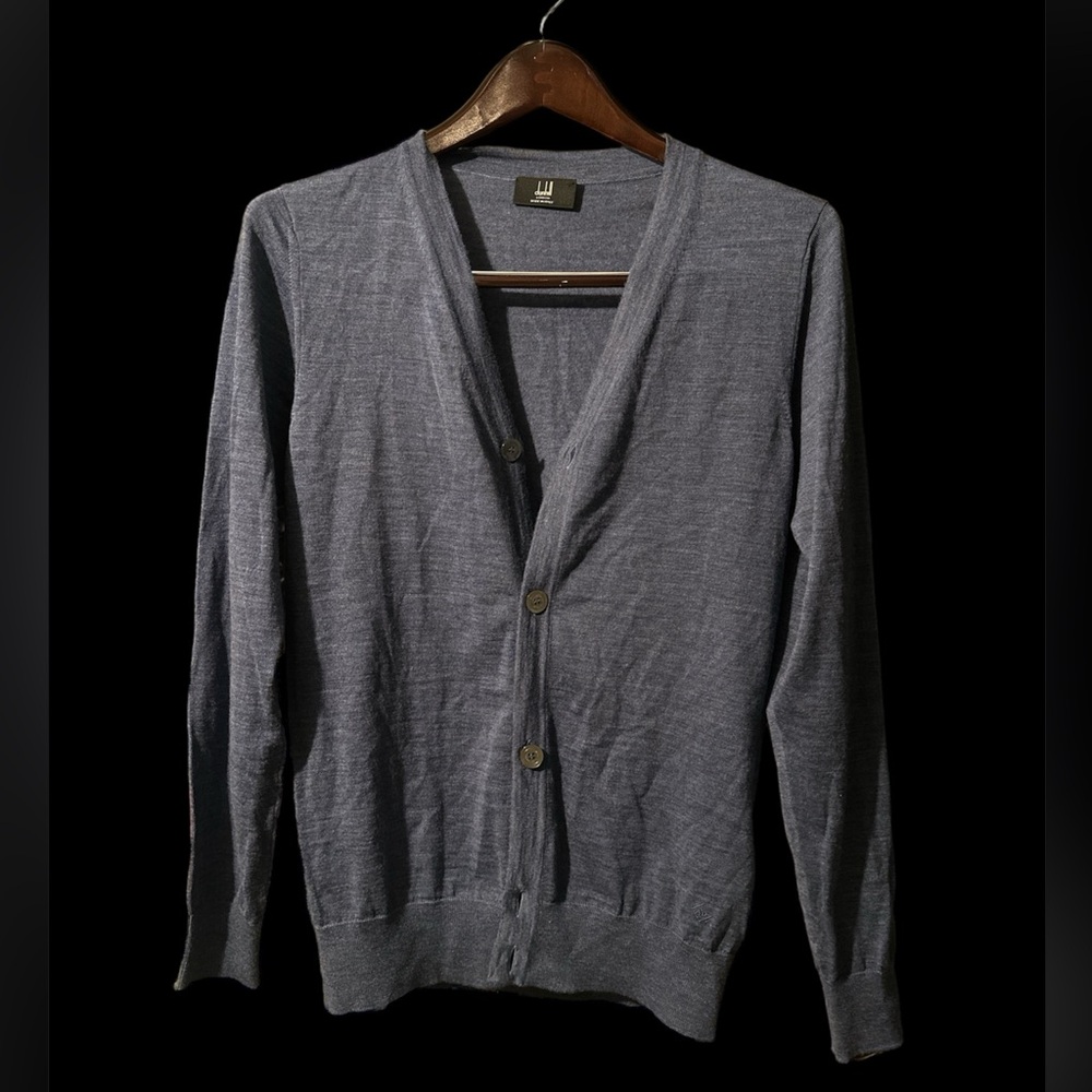 Dunhill London Sz XS Mens  Cardigan Lightweight Sweater Wool Navy